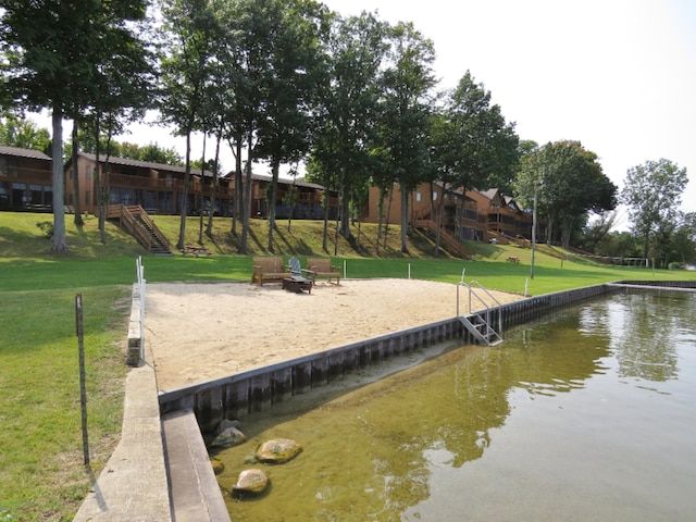 5576 N Watervliet Rd Unit 11, Watervliet, MI 49098 - view of community with a water view and a lawn