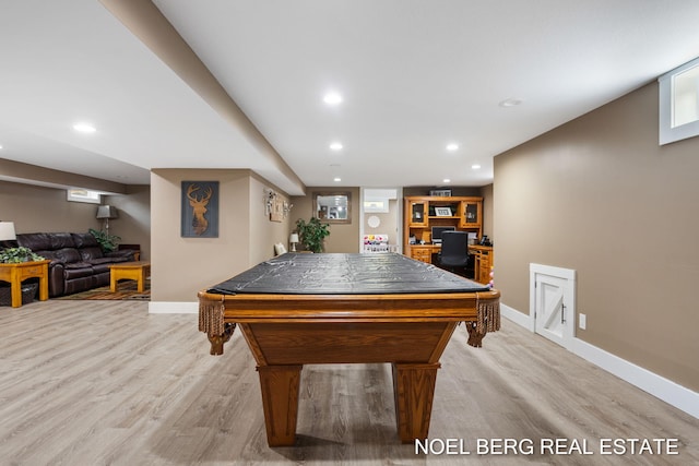16507 Sleeper St, Grand Haven, MI 49417 - playroom featuring baseboards, light wood finished floors, recessed lighting, and pool table