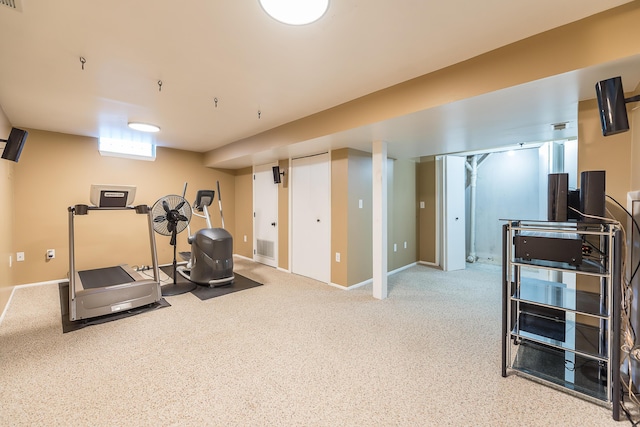 1196 Rathfon Cir, Saline, MI 48176 - exercise room with carpet floors and baseboards