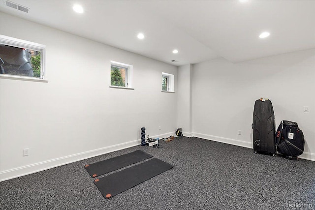 647 Ann St, Birmingham, MI 48009 - workout area featuring recessed lighting and baseboards