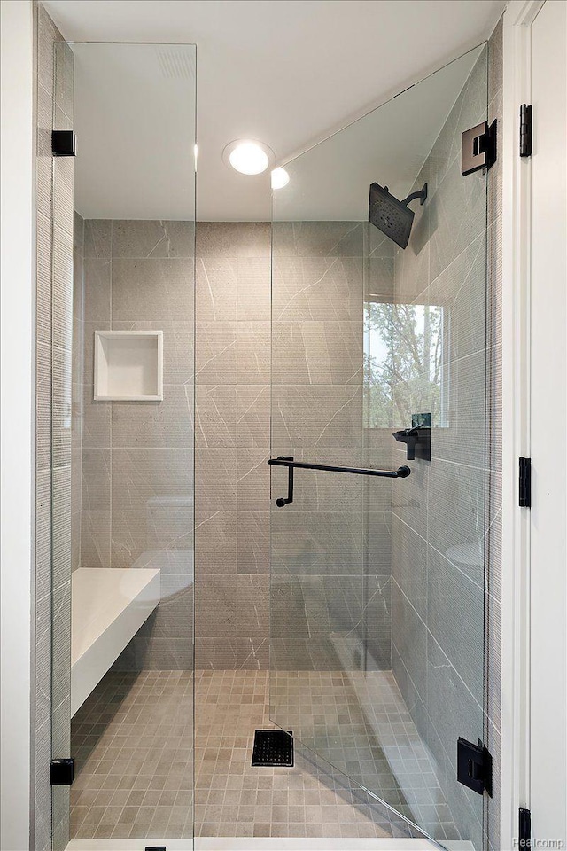 647 Ann St, Birmingham, MI 48009 - bathroom featuring a shower stall
