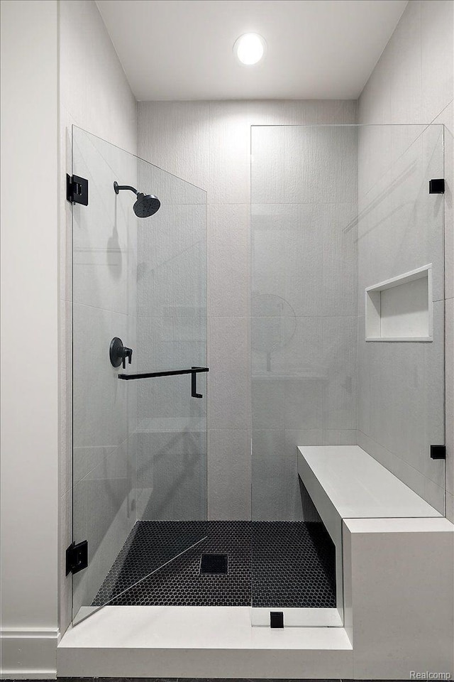 647 Ann St, Birmingham, MI 48009 - full bath with a stall shower and recessed lighting