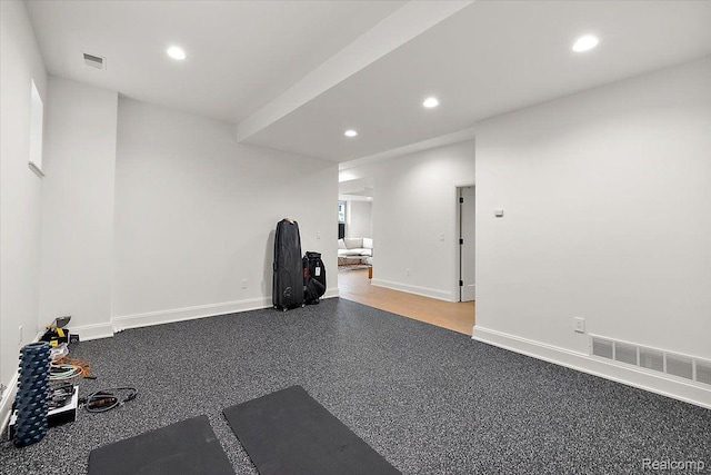 647 Ann St, Birmingham, MI 48009 - exercise room with recessed lighting and baseboards