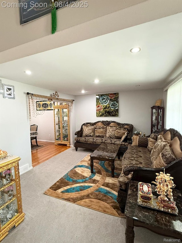 35677 Tina Dr, Warren, MI 48310 - carpeted living area featuring recessed lighting
