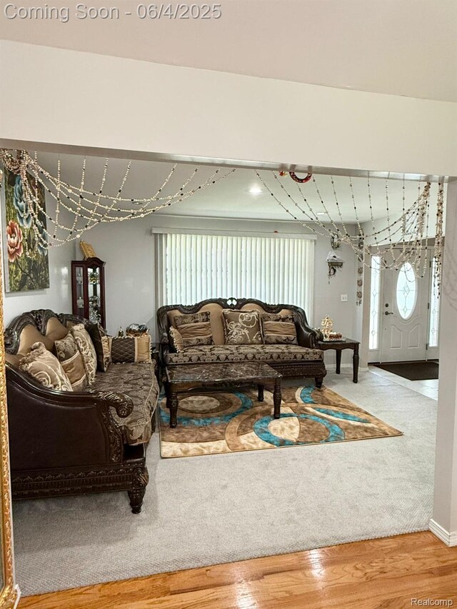 35677 Tina Dr, Warren, MI 48310 - living area featuring wood finished floors and baseboards