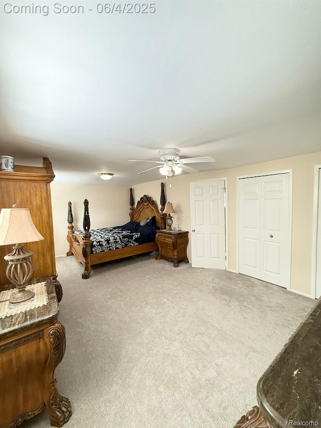 35677 Tina Dr, Warren, MI 48310 - carpeted bedroom featuring a ceiling fan