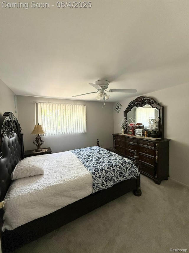 35677 Tina Dr, Warren, MI 48310 - bedroom featuring light colored carpet and a ceiling fan