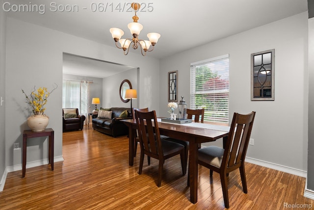 9299 Appleview Ct, Brighton, MI 48116 - dining room with a chandelier and wood finished floors