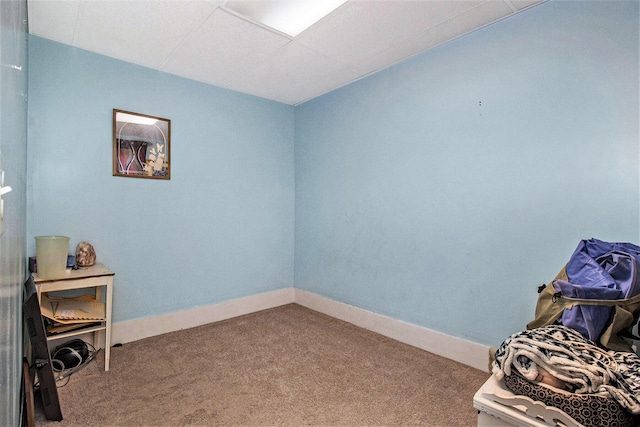 1754 Maggie St, Fountain, MI 49410 - sitting room with carpet, baseboards, and a drop ceiling