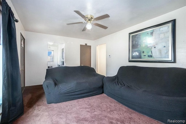 236 Helmar Ct, Benton Harbor, MI 49022 - carpeted living area with ceiling fan