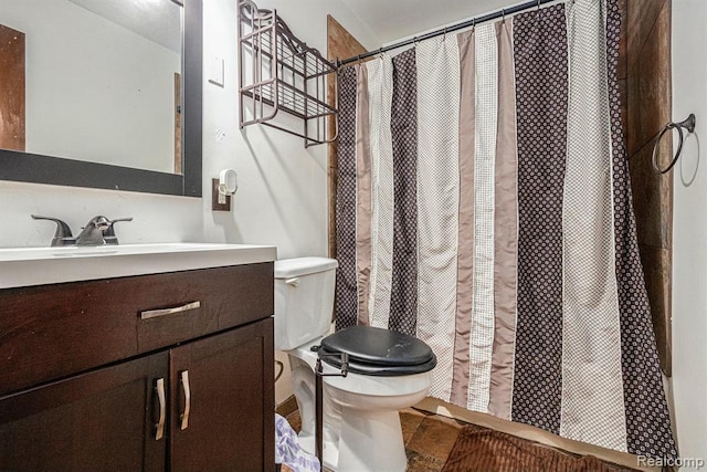 236 Helmar Ct, Benton Harbor, MI 49022 - full bathroom featuring toilet, vanity, and a shower with shower curtain
