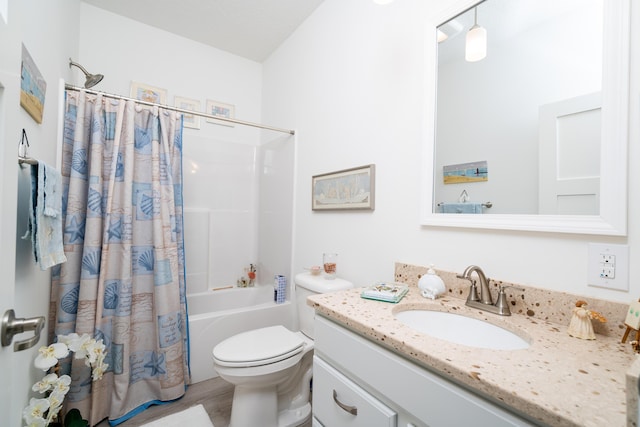 30877 County Road 687, Bangor, MI 49013 - full bathroom with vanity, shower / bathtub combination with curtain, and toilet