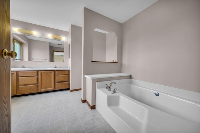2045 E Baldwin Rd, Grand Blanc, MI 48439 - bathroom with double vanity and a bath