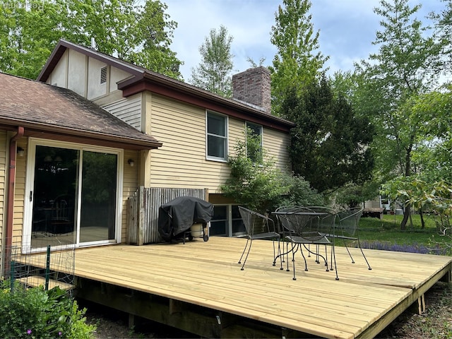 1690 Cedar Knoll Ln, Caro, MI 48723 - wooden deck with area for grilling and outdoor dining area
