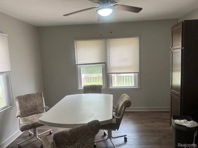164 E Hamilton Ave, Flint, MI 48505 - office with a ceiling fan and wood finished floors