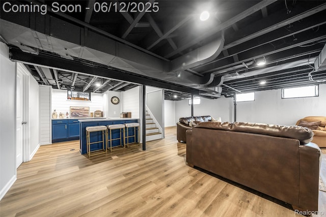 2195 Pembroke Rd, Birmingham, MI 48009 - living area with stairs and light wood-type flooring