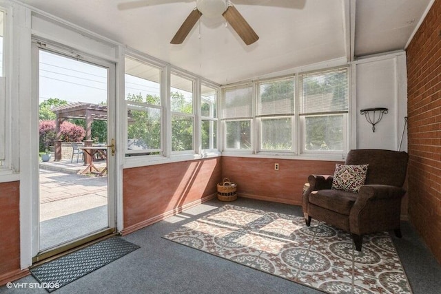 1787 Trafalgar Dr, Saint Joseph, MI 49085 - sunroom / solarium with plenty of natural light and a ceiling fan