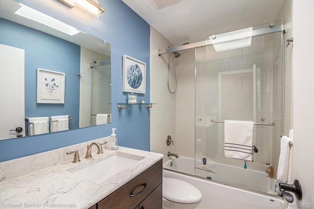 1704 Clark Lake Rd, Brighton, MI 48114 - bathroom featuring vanity, toilet, and enclosed tub / shower combo