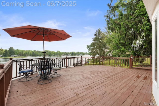 6300 Bullard Rd, Fenton, MI 48430 - deck featuring a water view