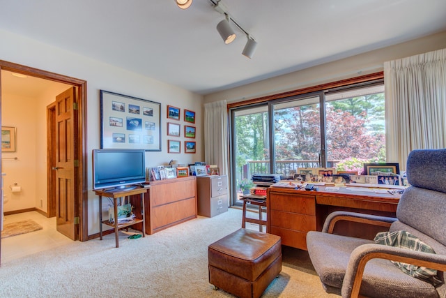 4298 Braeburn Ct, Norton Shores, MI 49441 - carpeted home office featuring track lighting