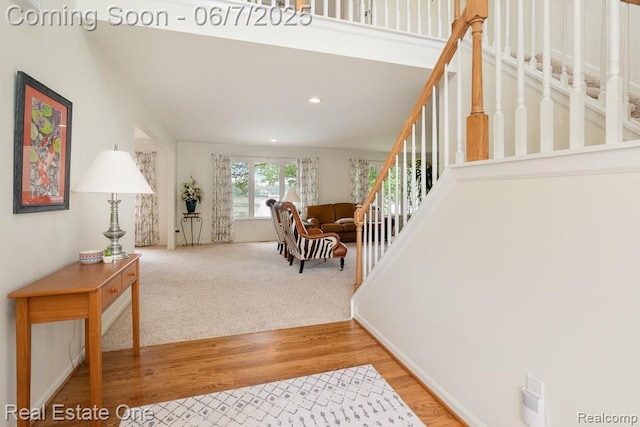 468 Orchard Ridge Dr, Lake Orion, MI 48362 - entryway with stairs, wood finished floors, recessed lighting, and baseboards