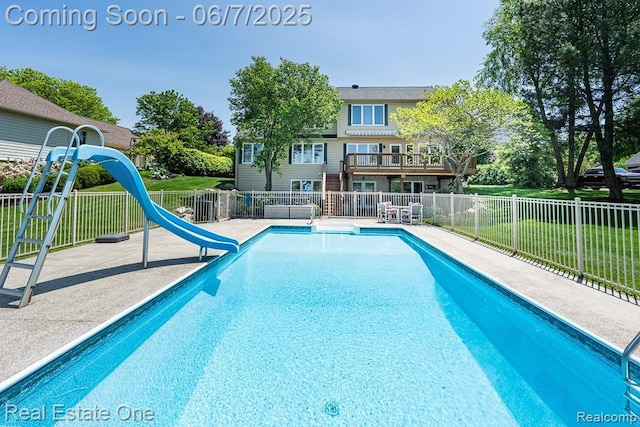 468 Orchard Ridge Dr, Lake Orion, MI 48362 - view of pool featuring a water slide and a patio