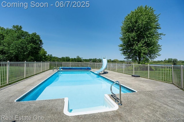 468 Orchard Ridge Dr, Lake Orion, MI 48362 - view of pool with a water slide and a patio