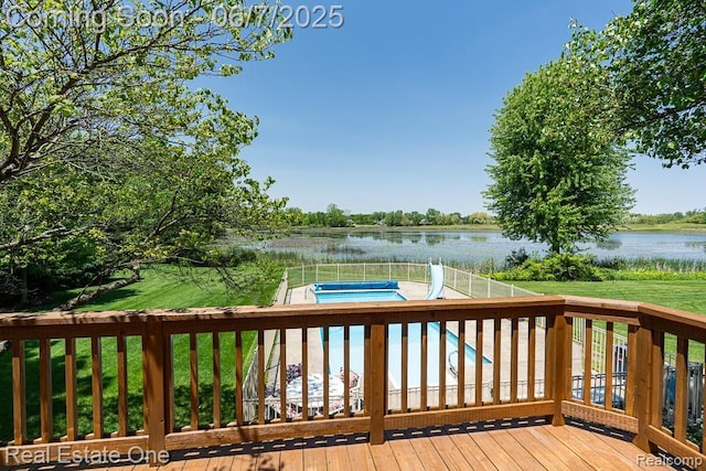 468 Orchard Ridge Dr, Lake Orion, MI 48362 - wooden deck featuring a water view