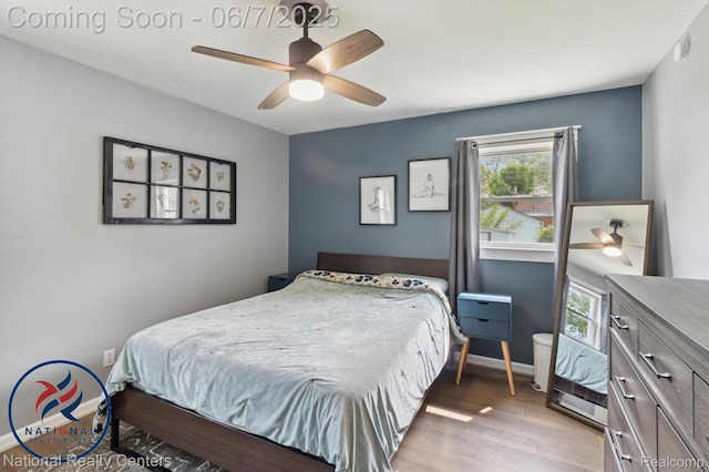 9036 Nathaline, Redford, MI 48239 - bedroom featuring wood finished floors, multiple windows, baseboards, and ceiling fan