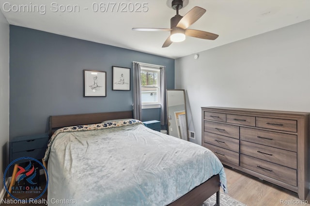 9036 Nathaline, Redford, MI 48239 - bedroom with light wood finished floors and ceiling fan