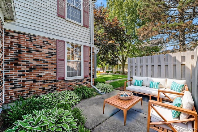 35638 Stillmeadow Ln, Clinton Township, MI 48035 - view of patio featuring an outdoor hangout area