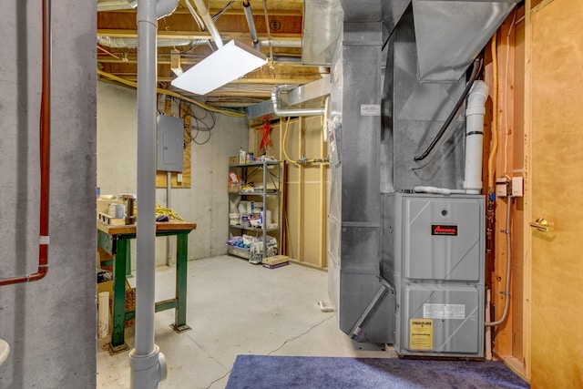 3547 Sand Bar Ct, Muskegon, MI 49441 - unfinished below grade area with heating unit and electric panel