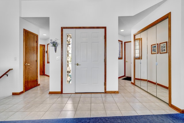 3547 Sand Bar Ct, Muskegon, MI 49441 - foyer featuring baseboards, light tile patterned floors, and recessed lighting