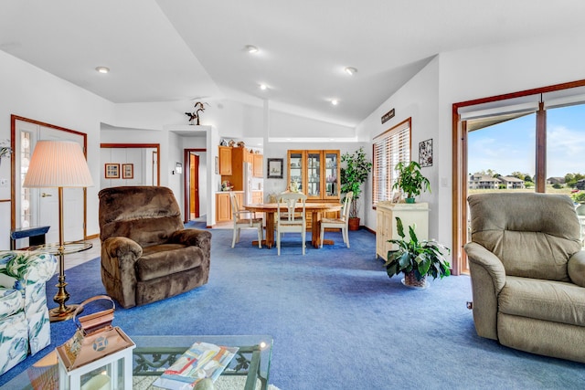 3547 Sand Bar Ct, Muskegon, MI 49441 - living room with vaulted ceiling and carpet flooring