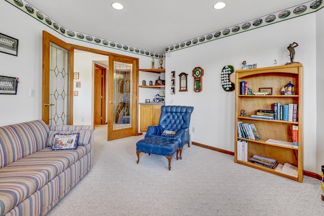 3547 Sand Bar Ct, Muskegon, MI 49441 - living area with carpet floors, recessed lighting, and baseboards