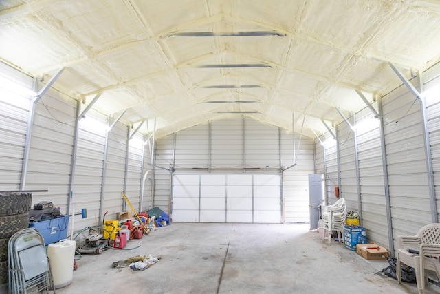 18735 Jefferson Rd, Morley, MI 49336 - garage with metal wall
