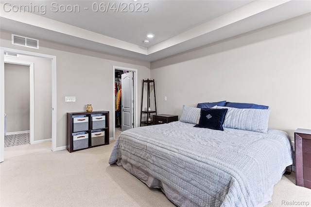 1675 Addison Cir, Walled Lake, MI 48390 - bedroom with carpet floors, a walk in closet, baseboards, a closet, and recessed lighting