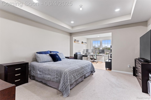 1675 Addison Cir, Walled Lake, MI 48390 - bedroom featuring carpet, an office area, recessed lighting, and baseboards