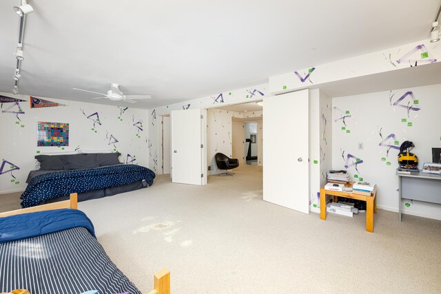 1060 Chestnut St, Ann Arbor, MI 48104 - carpeted bedroom with a ceiling fan
