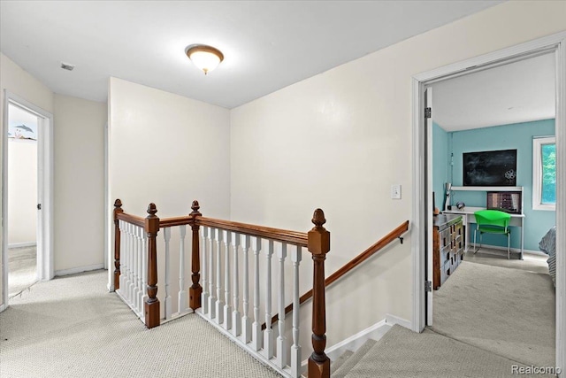 7672 Admiralty Dr, Canton, MI 48187 - corridor with an upstairs landing, carpet, and baseboards