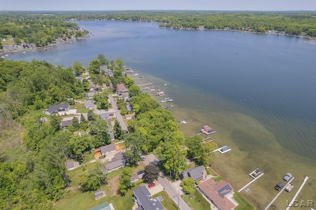 8400 Horton Beach Dr, Manitou Beach, MI 49253 - aerial view of property's location featuring a large body of water and a forest