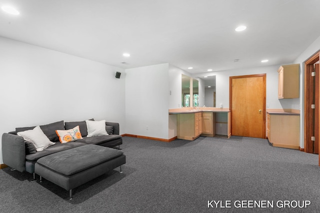 2229 Brighton St, Holland, MI 49424 - carpeted living room with recessed lighting and baseboards