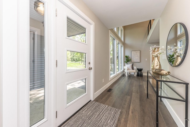 2971 Daleview Dr, Ann Arbor, MI 48105 - foyer entrance featuring dark wood-style flooring and baseboards