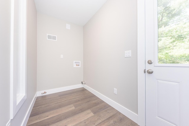 2971 Daleview Dr, Ann Arbor, MI 48105 - laundry area featuring hookup for a washing machine, wood finished floors, and baseboards
