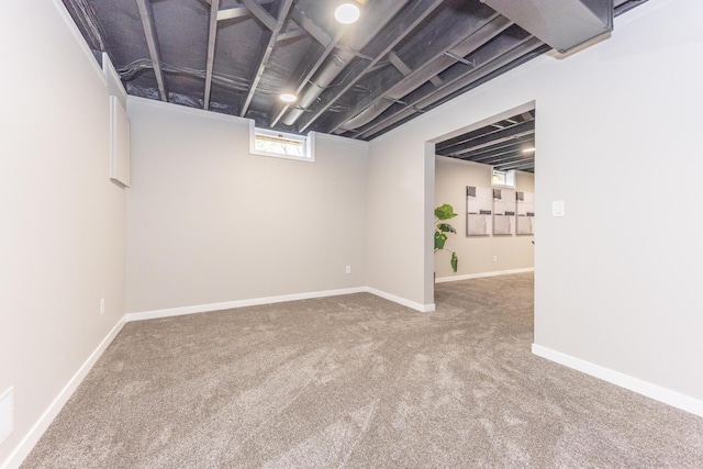2971 Daleview Dr, Ann Arbor, MI 48105 - below grade area with carpet and baseboards