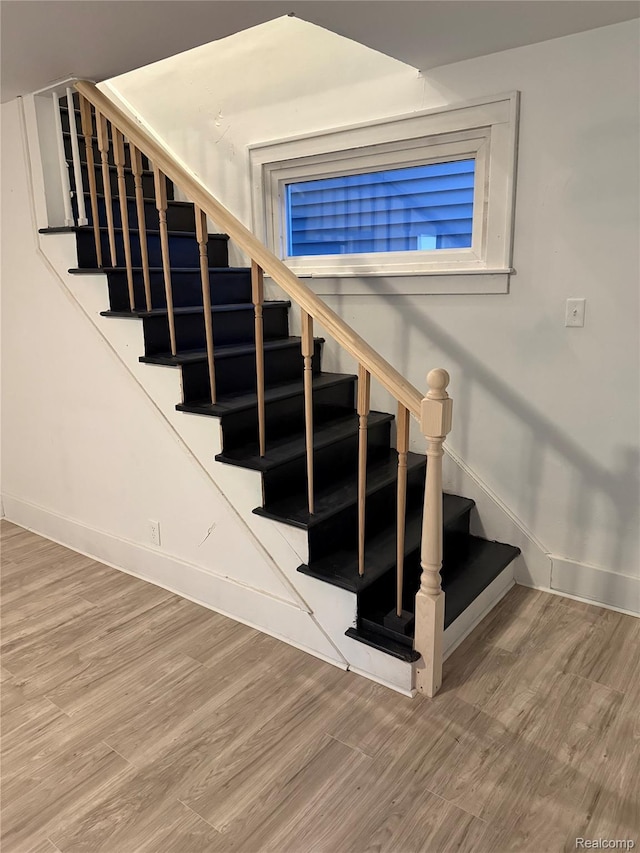 48 W Charlotte St, Ecorse, MI 48229 - staircase with baseboards and wood finished floors