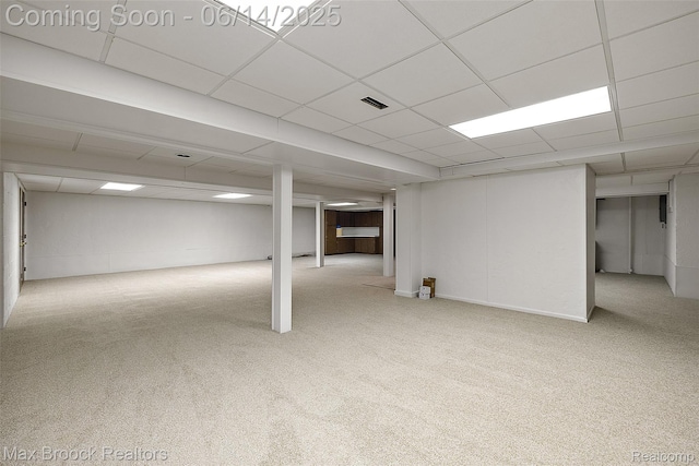 3546 Bloomfield Club Dr, Bloomfield Hills, MI 48301 - finished below grade area featuring carpet and a paneled ceiling