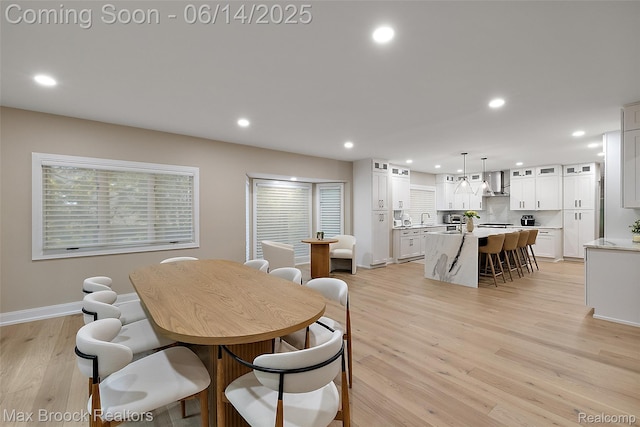 3546 Bloomfield Club Dr, Bloomfield Hills, MI 48301 - dining room with recessed lighting, light wood-type flooring, and baseboards