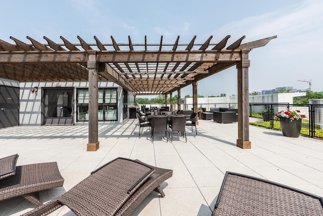 218 W Kingsley St Unit 507, Ann Arbor, MI 48103 - view of patio with a pergola and outdoor dining area