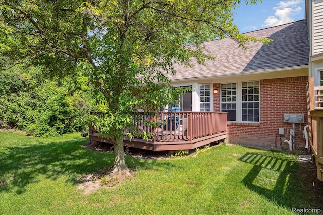 43687 Christopher Ct, Canton, MI 48188 - view of green lawn with a deck